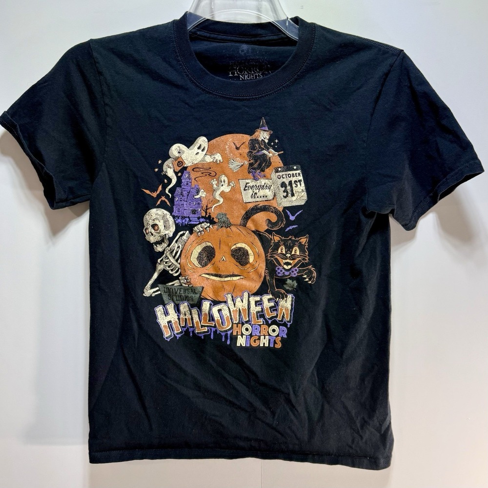 HHN T-Shirt Universal Studios Halloween Horror Nights Youth Size Large‎ Black